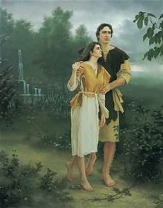 adam and eve outside garden
